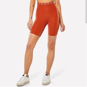 YITTY spotlight shaping high waisted biker shorts in sparkly burnt orange